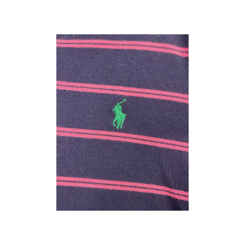 Ralph Lauren Sport The Skinny‎ Polo Long Sleeve Striped Navy Pink Mens L